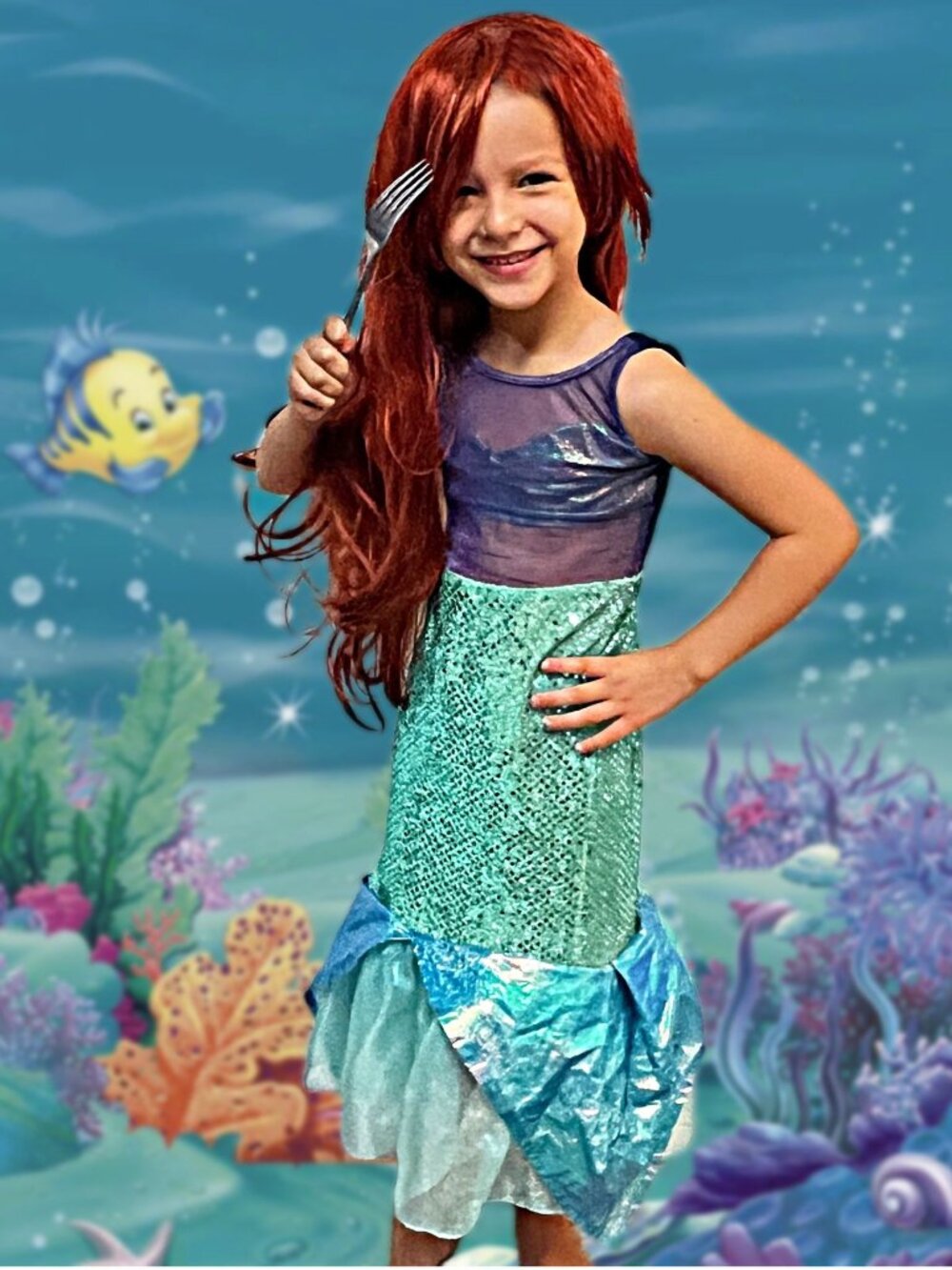 Disneyland Vintage The Little Mermaid Dress Costume Princess Ariel Sequin Movie